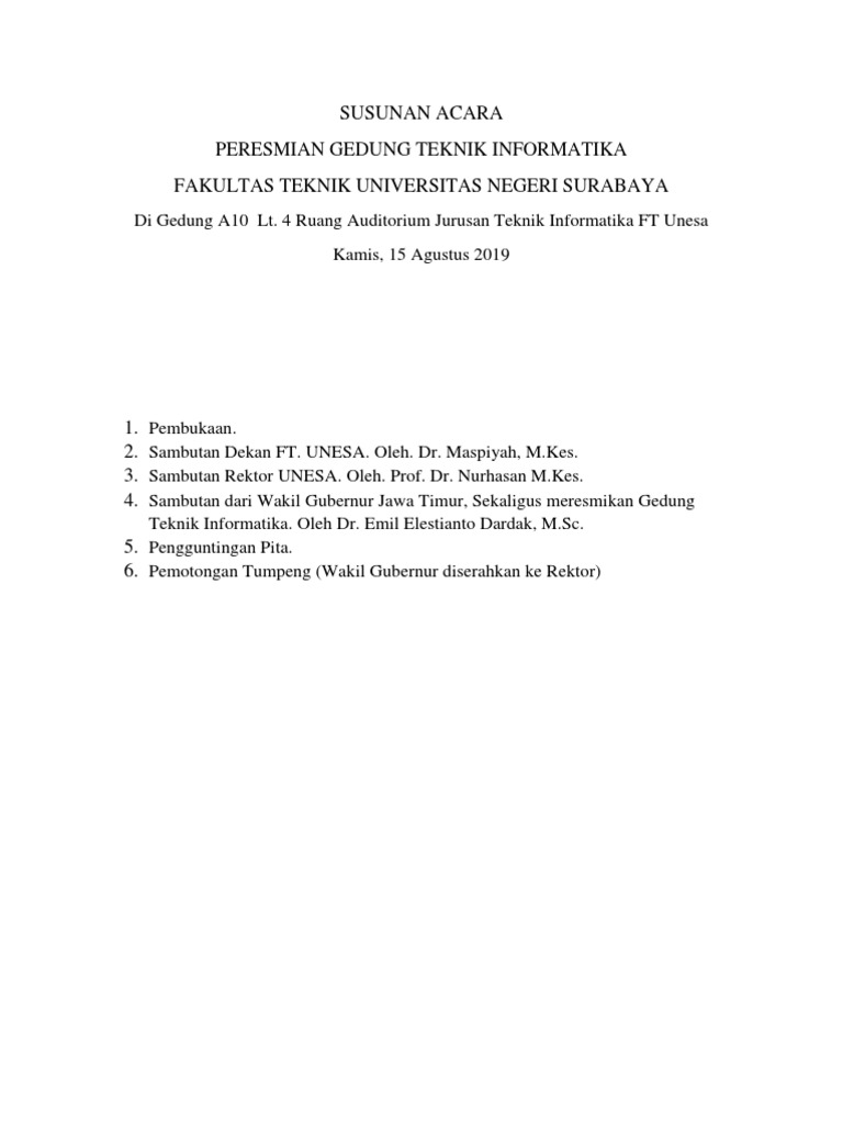 Detail Contoh Susunan Acara Peresmian Kantor Baru Nomer 6