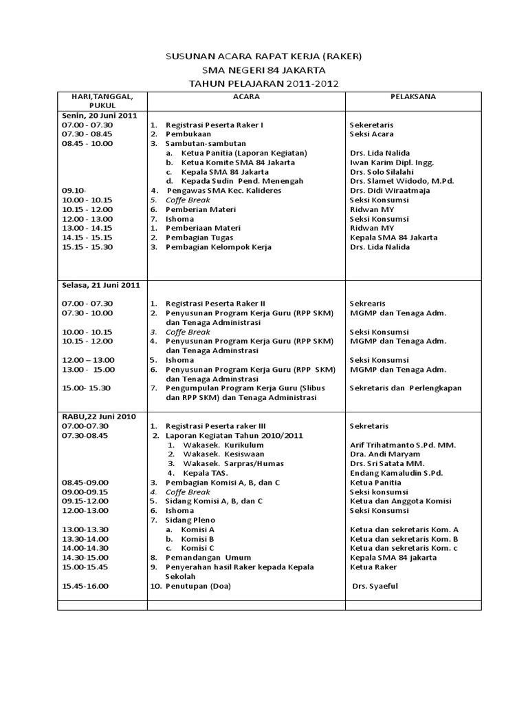 Detail Contoh Susunan Acara Rapat Nomer 29