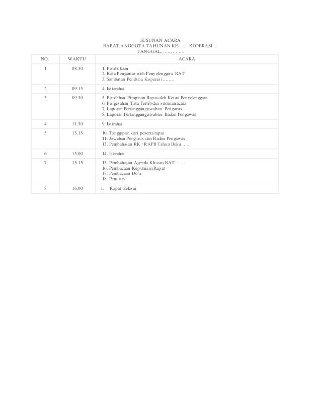 Detail Contoh Susunan Acara Rapat Nomer 50