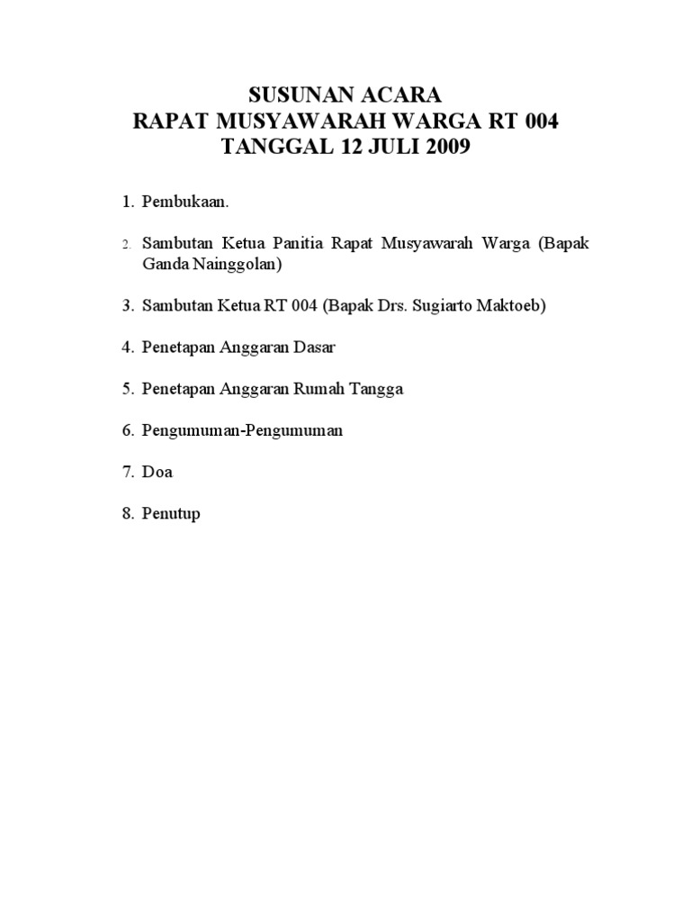Detail Contoh Susunan Acara Rapat Sekolah Nomer 14