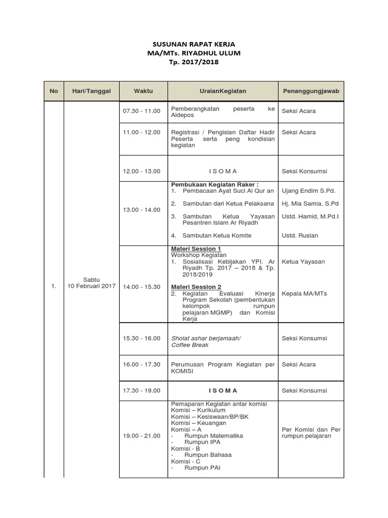 Detail Contoh Susunan Acara Rapat Sekolah Nomer 27