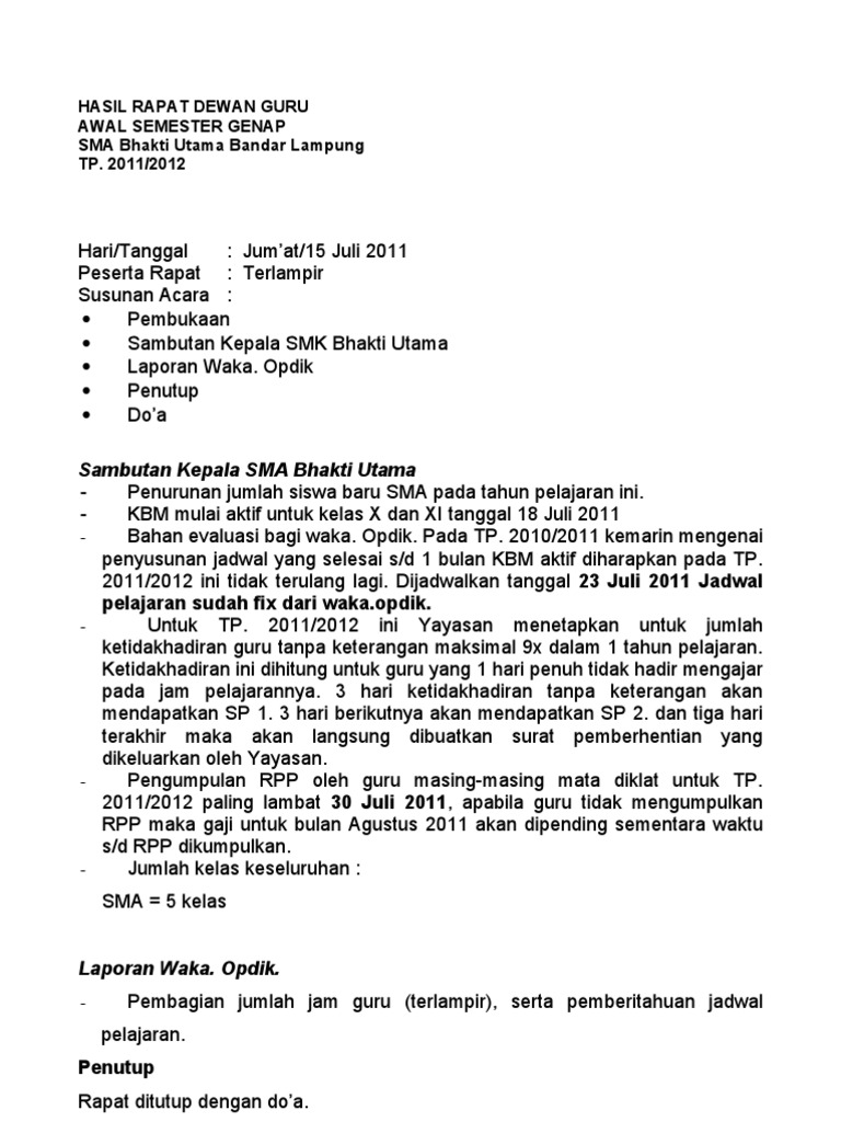 Detail Contoh Susunan Acara Rapat Sekolah Nomer 37