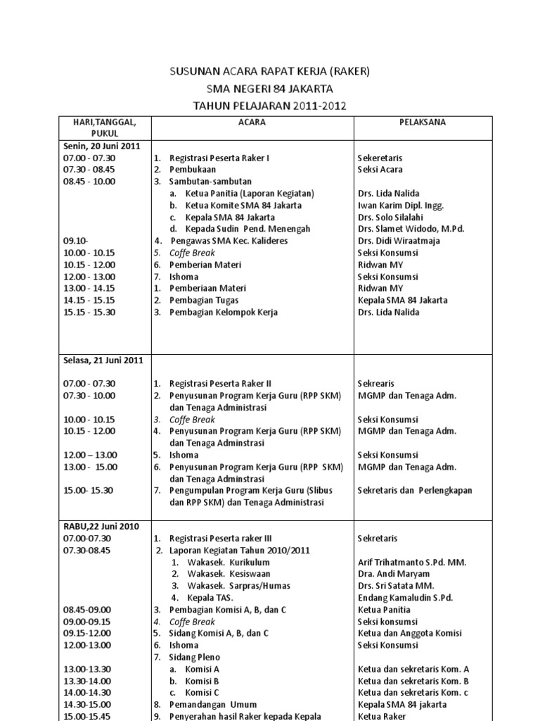 Detail Contoh Susunan Acara Rapat Sekolah Nomer 7