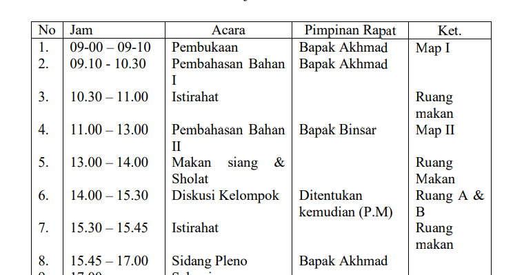 Detail Contoh Susunan Acara Resmi Nomer 46