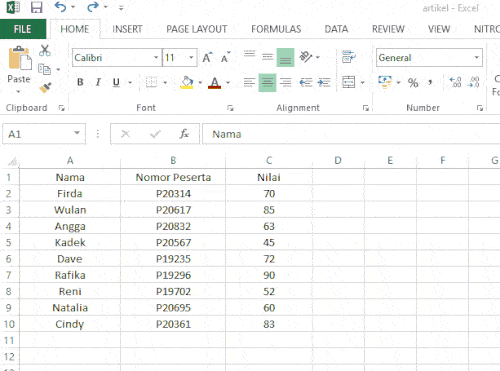 Detail Contoh Tabel Excel Nomer 16