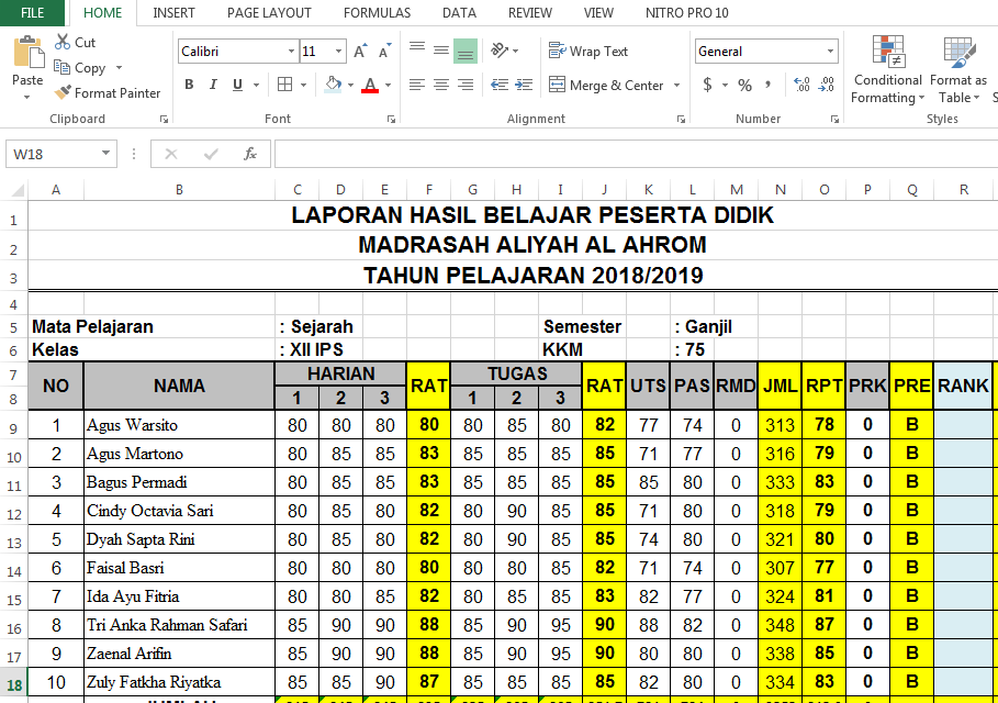 Detail Contoh Tabel Excel Nomer 17