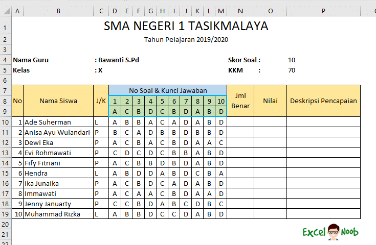 Detail Contoh Tabel Excel Nomer 25