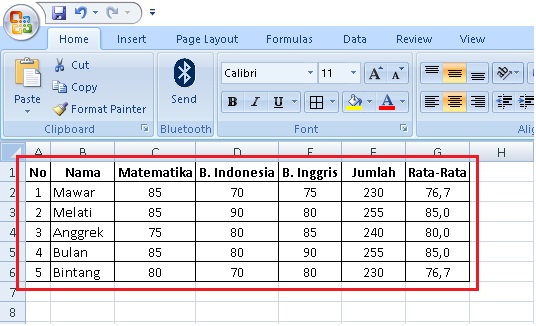 Detail Contoh Tabel Excel Nomer 29