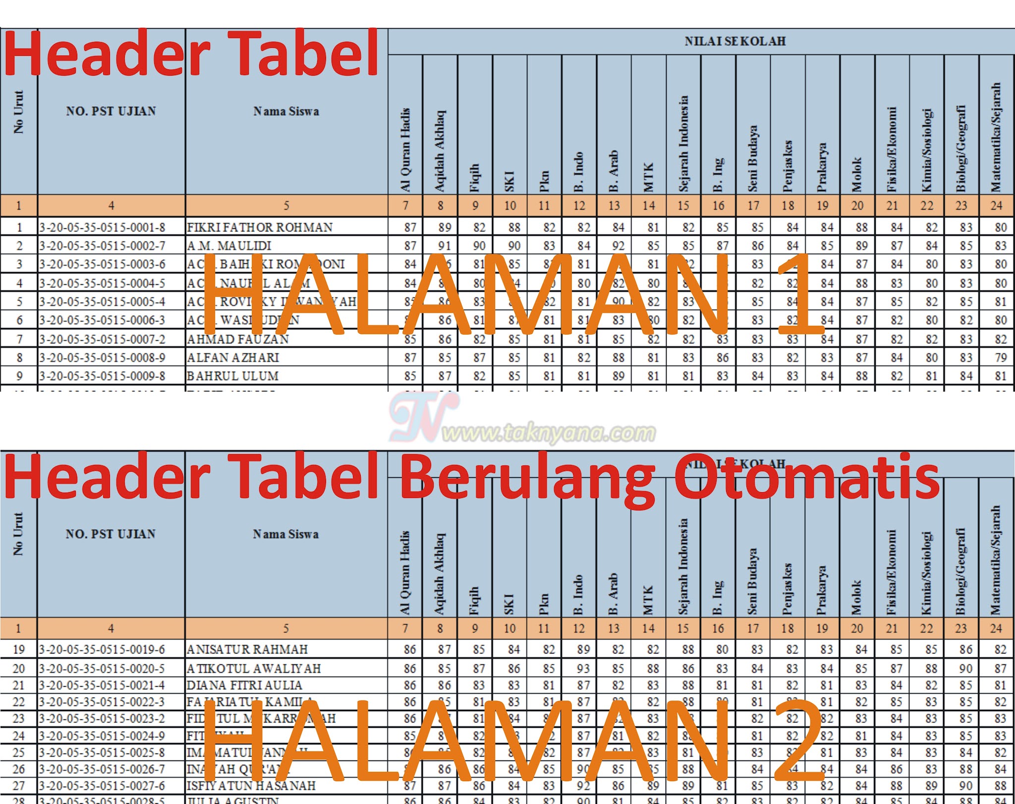 Detail Contoh Tabel Excel Nomer 46