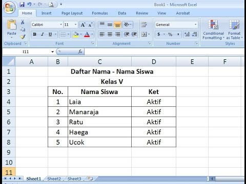 Detail Contoh Tabel Excel Nomer 9