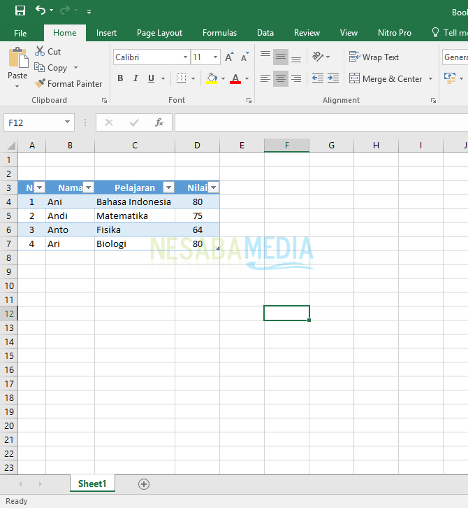 Detail Contoh Tabel Microsoft Excel Nomer 24