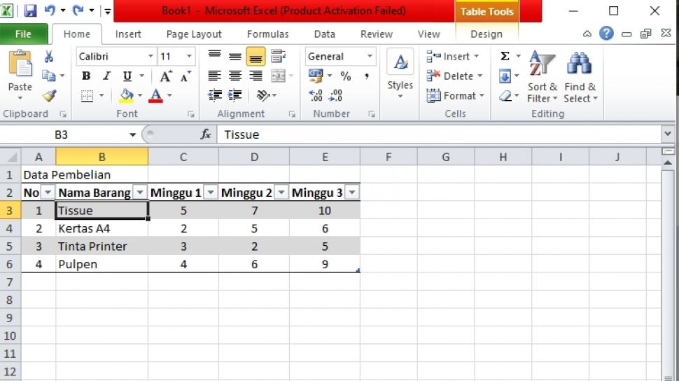 Detail Contoh Tabel Microsoft Excel Nomer 9
