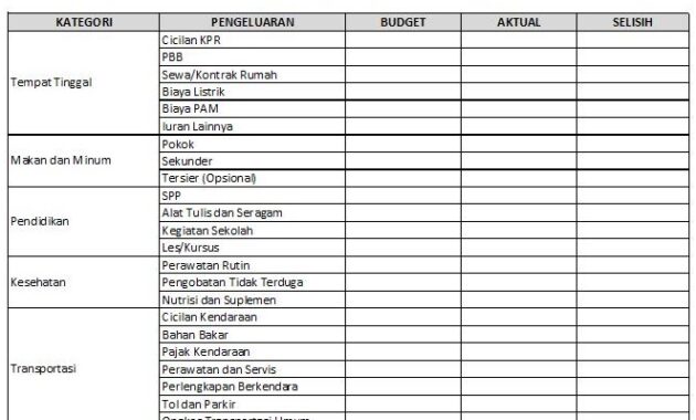 Detail Contoh Tabel Pengeluaran Dan Pemasukan Nomer 28