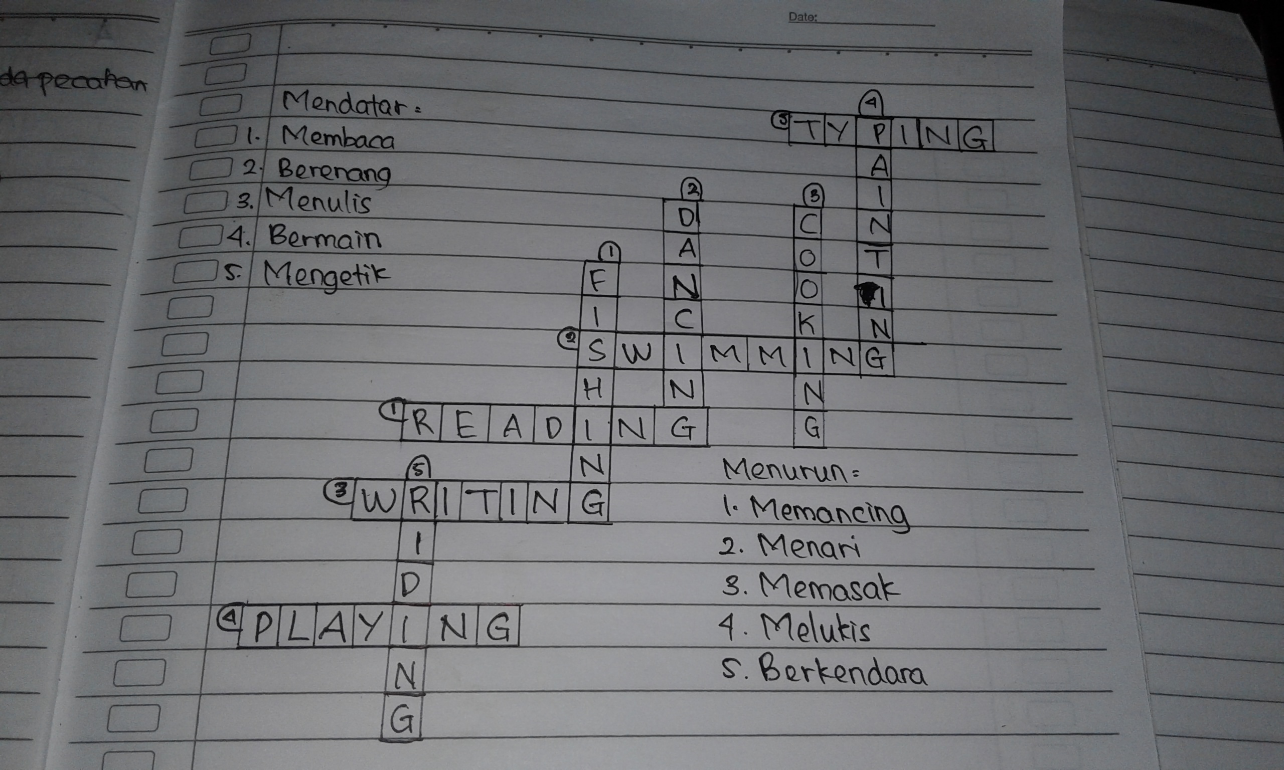 Detail Contoh Teka Teki Silang 5 Mendatar 5 Menurun Bahasa Indonesia Nomer 9