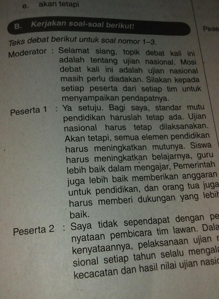 Detail Contoh Teks Debat Bahasa Indonesia Nomer 26