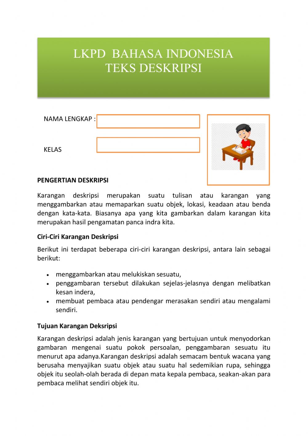 Detail Contoh Teks Deskripsi Bahasa Indonesia Nomer 17