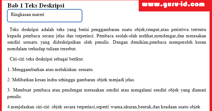 Detail Contoh Teks Deskripsi Bahasa Indonesia Nomer 19