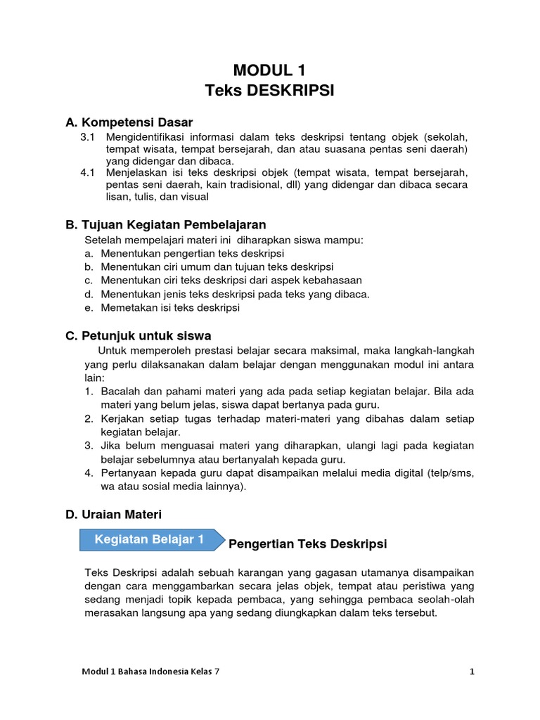 Detail Contoh Teks Deskripsi Bahasa Indonesia Nomer 48