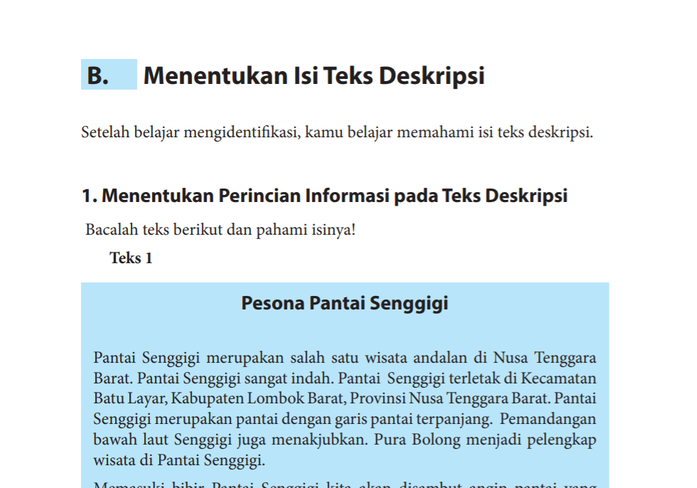 Detail Contoh Teks Deskripsi Bahasa Indonesia Nomer 7