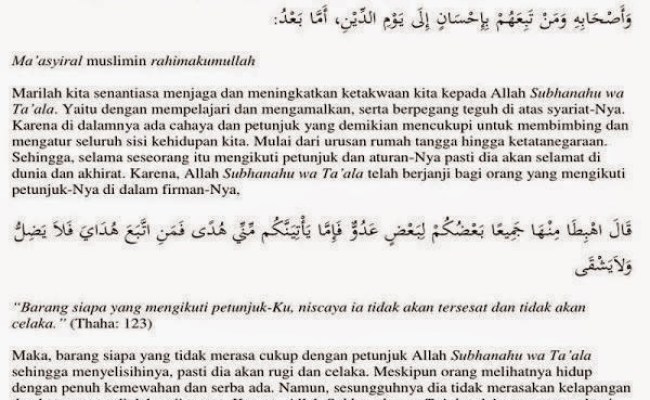 Detail Contoh Teks Khutbah Jumat Singkat Dan Jelas Nomer 20