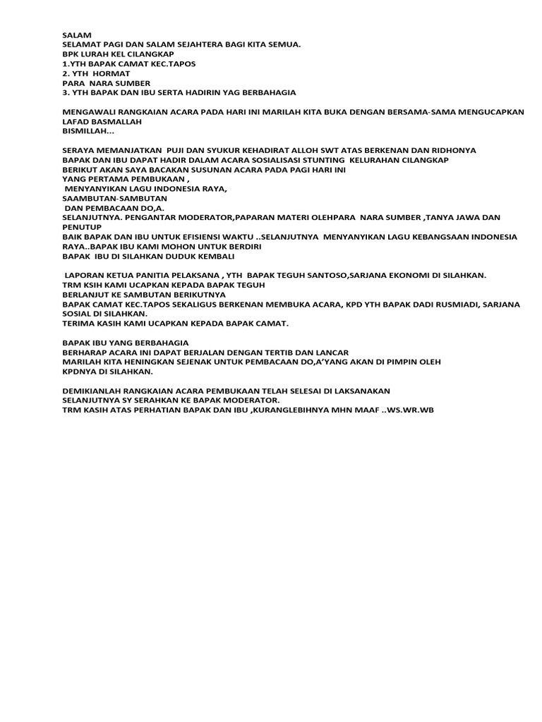 Halaman Unduh untuk file Contoh Teks Moderator Acara Sosialisasi yang ke 0