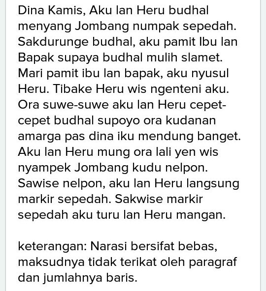 Contoh Teks Narasi Bahasa Jawa - KibrisPDR