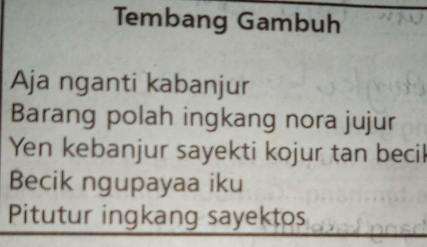 Detail Contoh Tembang Macapat Gambuh Nomer 22