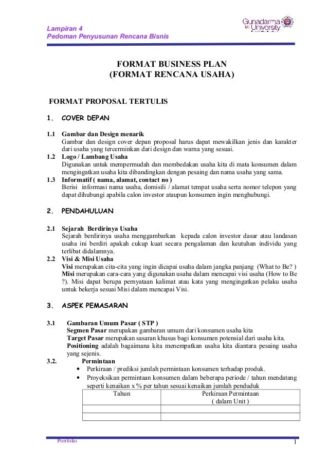 Detail Contoh Template Business Plan Nomer 2