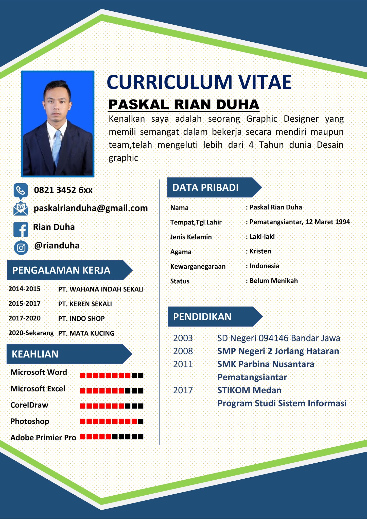 Detail Contoh Template Cv Bahasa Indonesia Nomer 4