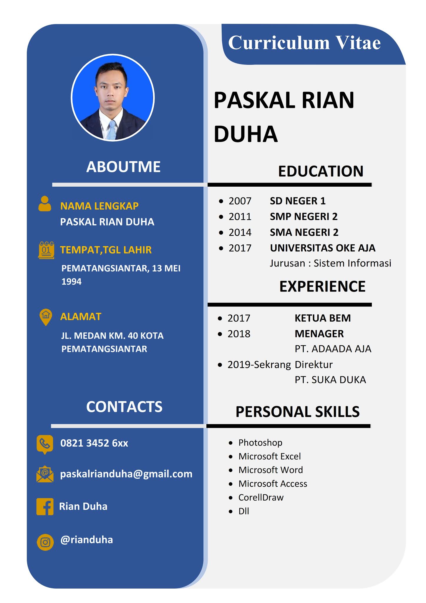 Detail Contoh Template Cv Word Nomer 12