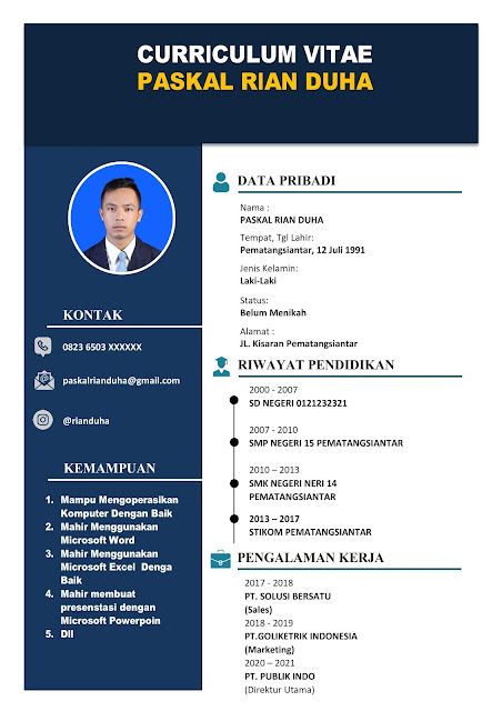 Detail Contoh Template Cv Word Nomer 8