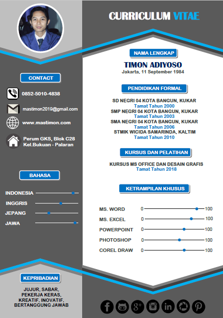 Detail Contoh Template Cv Word Nomer 10