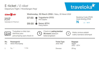 Detail Contoh Tiket Pesawat Online Nomer 41