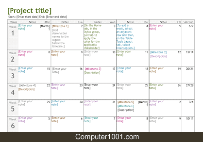 Detail Contoh Timeline Project Excel Nomer 30