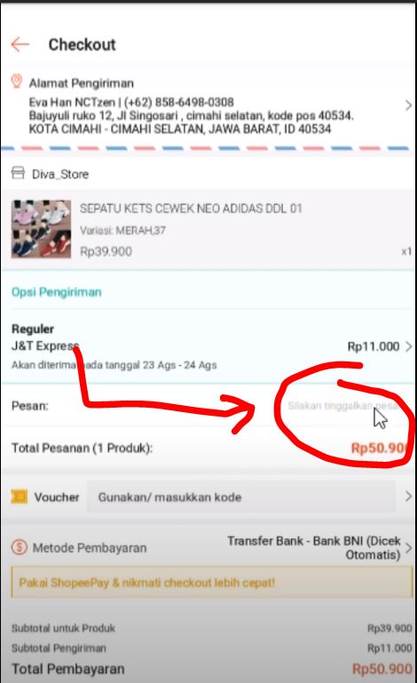 Contoh Tinggalkan Pesan Di Shopee - KibrisPDR