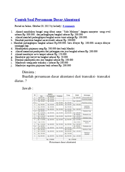 Detail Contoh Transaksi Akuntansi Nomer 28