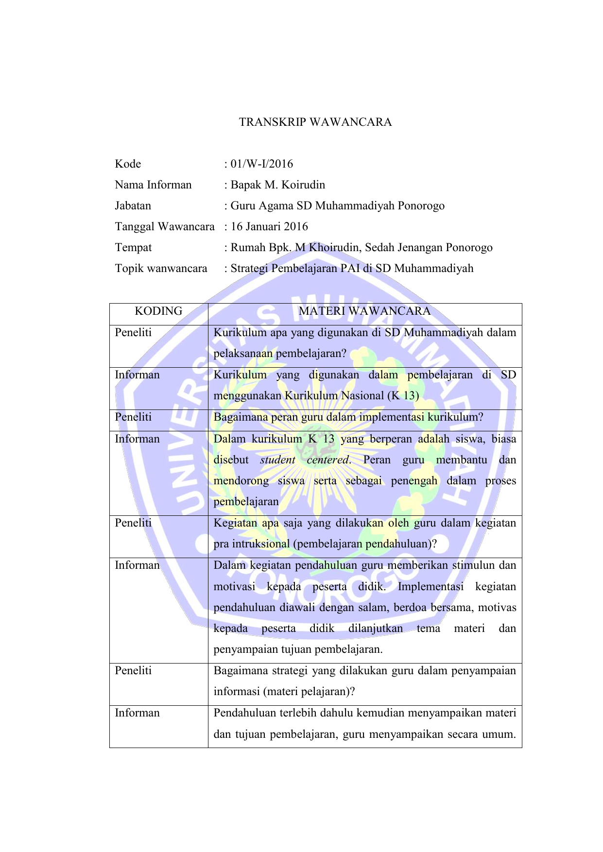 Detail Contoh Transkrip Wawancara Nomer 16