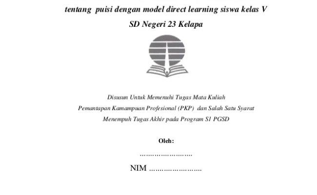 Detail Contoh Tugas Akhir Program S1 Pgsd Download Nomer 23