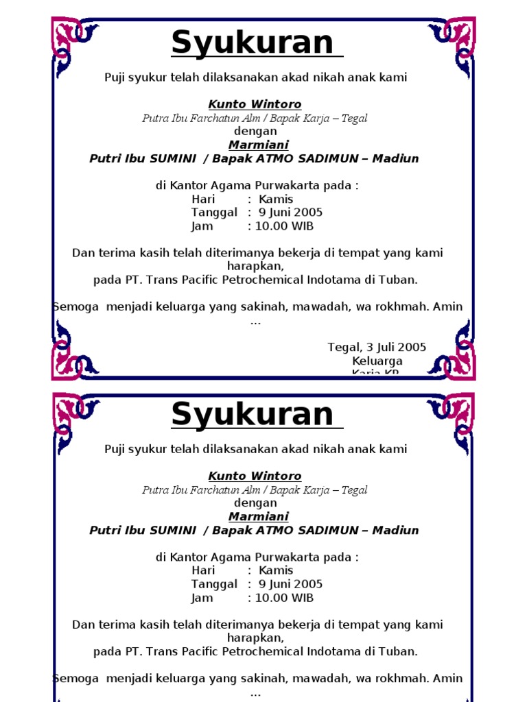 Detail Contoh Ucapan Terima Kasih Setelah Pernikahan Nomer 8