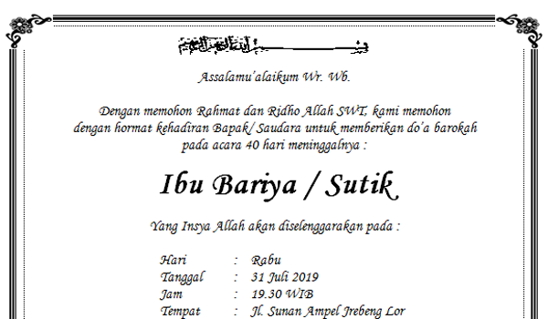 Detail Contoh Ucapan Terima Kasih Tahlilan Lengkap Nomer 40