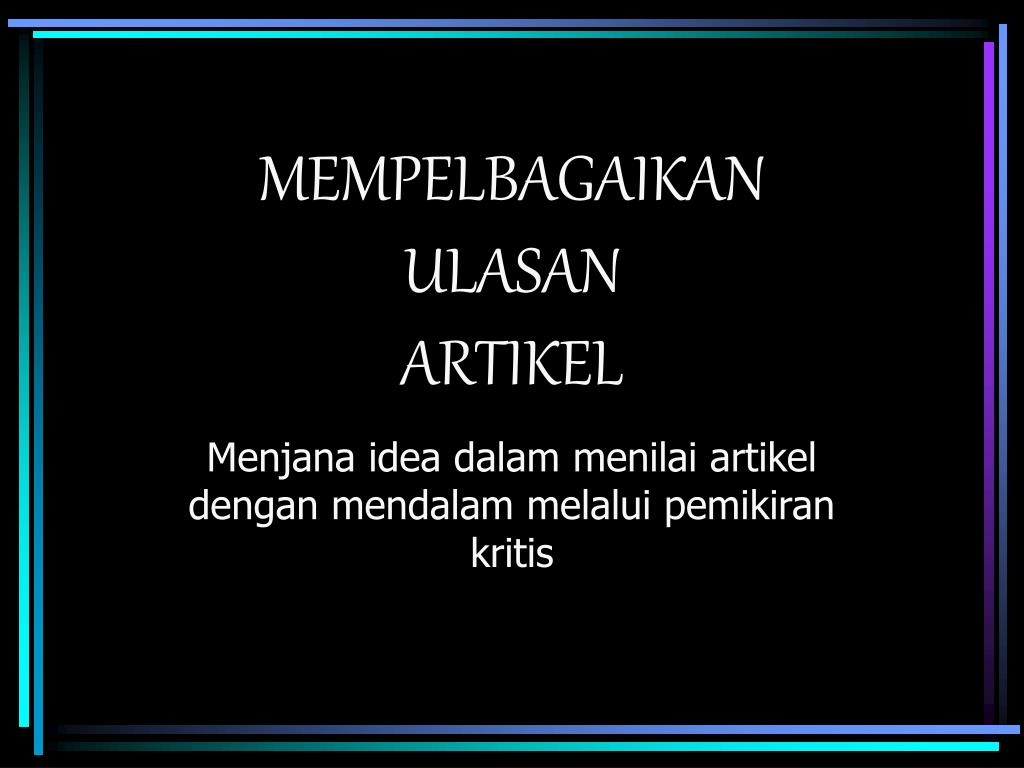 Detail Contoh Ulasan Artikel Nomer 35