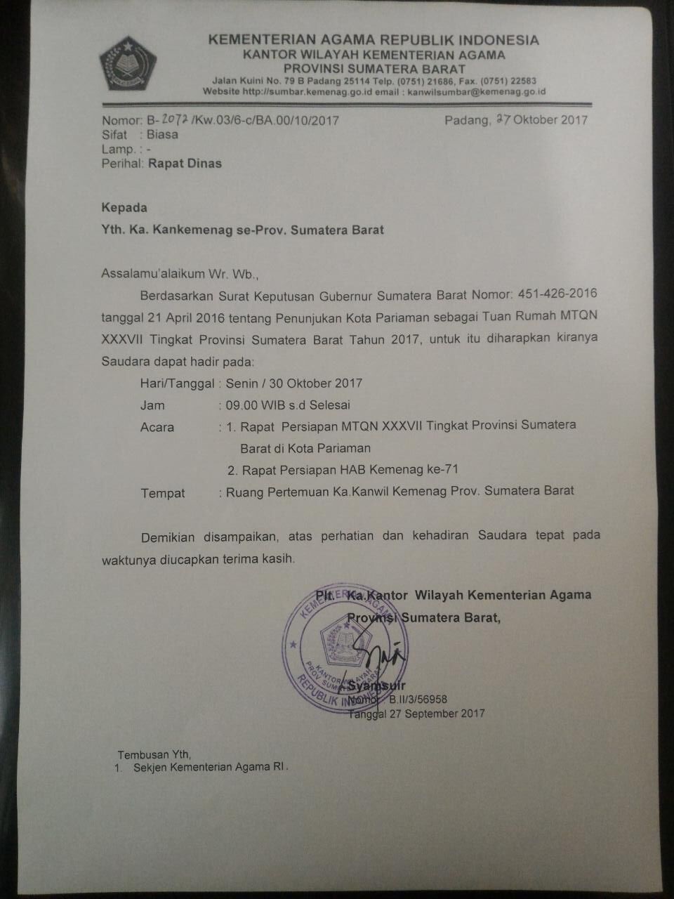 Detail Contoh Undangan Rapat Kantor Koleksi Nomer 34