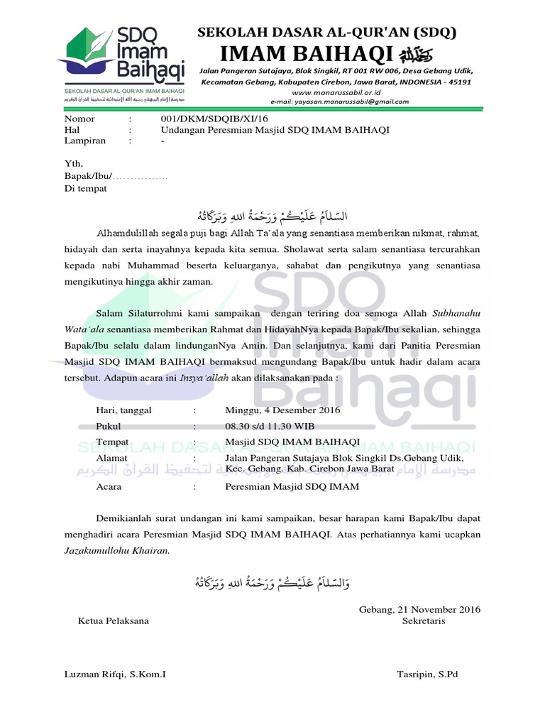 Detail Contoh Undangan Rapat Pengurus Masjid Koleksi Nomer 28
