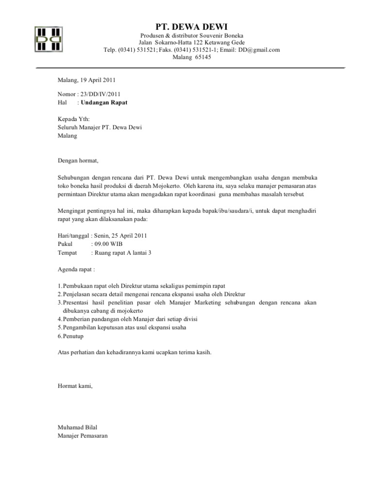 Detail Contoh Undangan Rapat Perusahaan Nomer 49