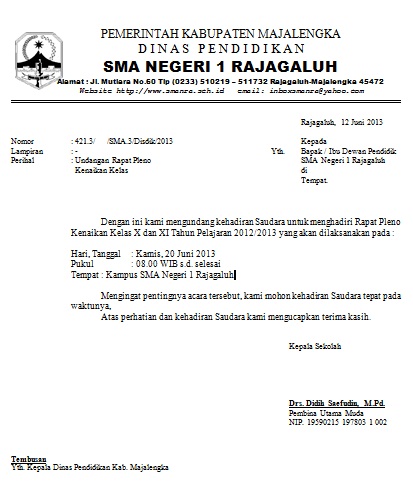 Detail Contoh Undangan Rapat Resmi Nomer 6