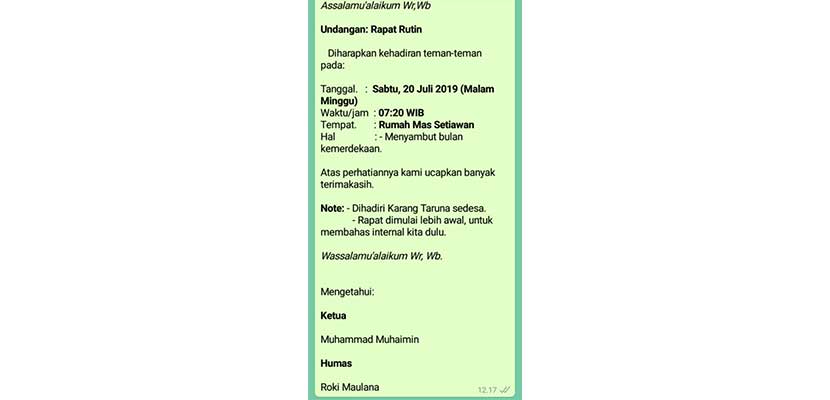 Detail Contoh Undangan Rapat Via Whatsapp Nomer 22