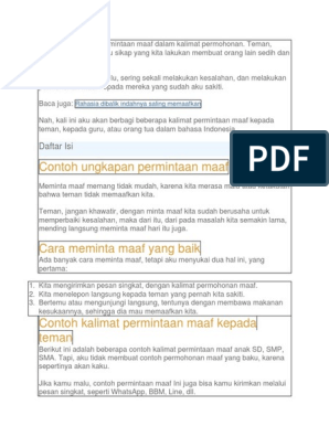 Detail Contoh Ungkapan Permintaan Maaf Nomer 7