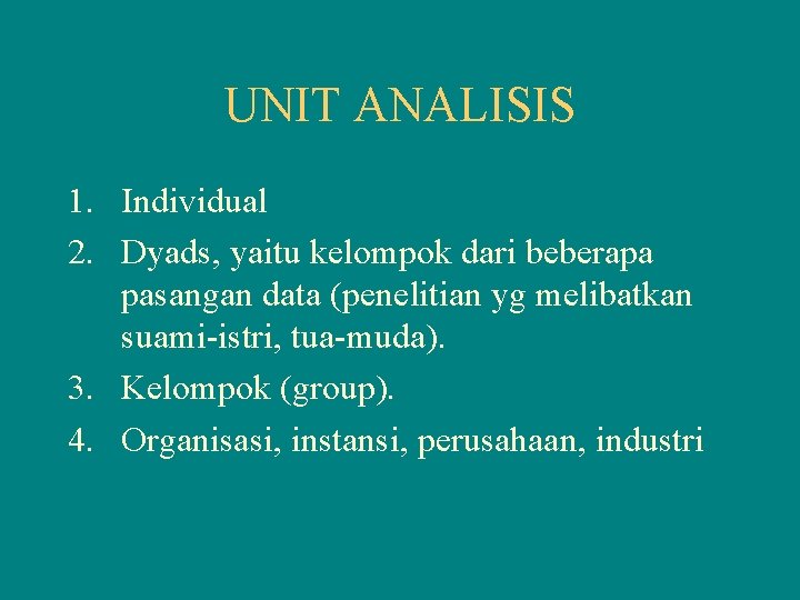 Detail Contoh Unit Analisis Nomer 21