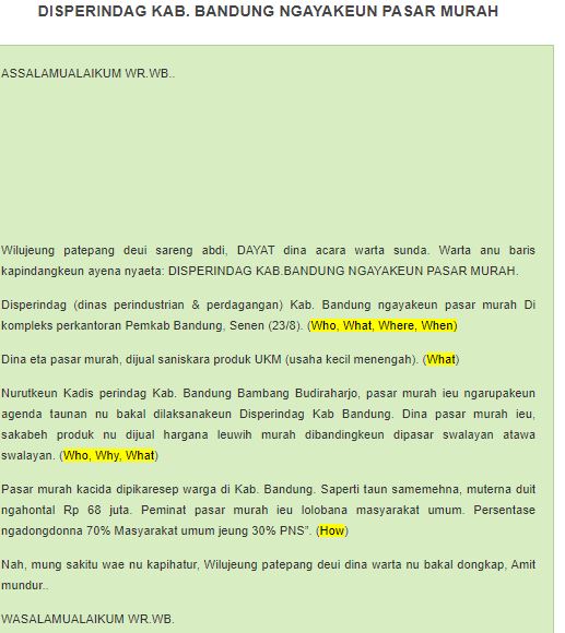 Detail Contoh Warta Bahasa Sunda Nomer 11