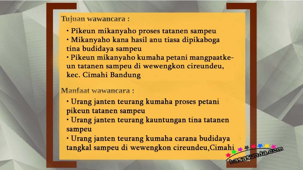 Detail Contoh Wawancara Dengan Petani Nomer 38